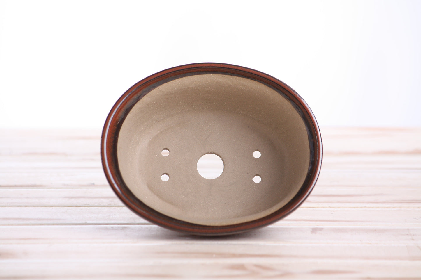 Willow Bonsai Ceramics Fat Bonsai Pot 5.5 Inch – Bold Oval Ceramic Bonsai & Succulent Planter with Accentuated Rim, High‑Fired Frost‑Proof Stoneware, Handmade in USA (Sunset)