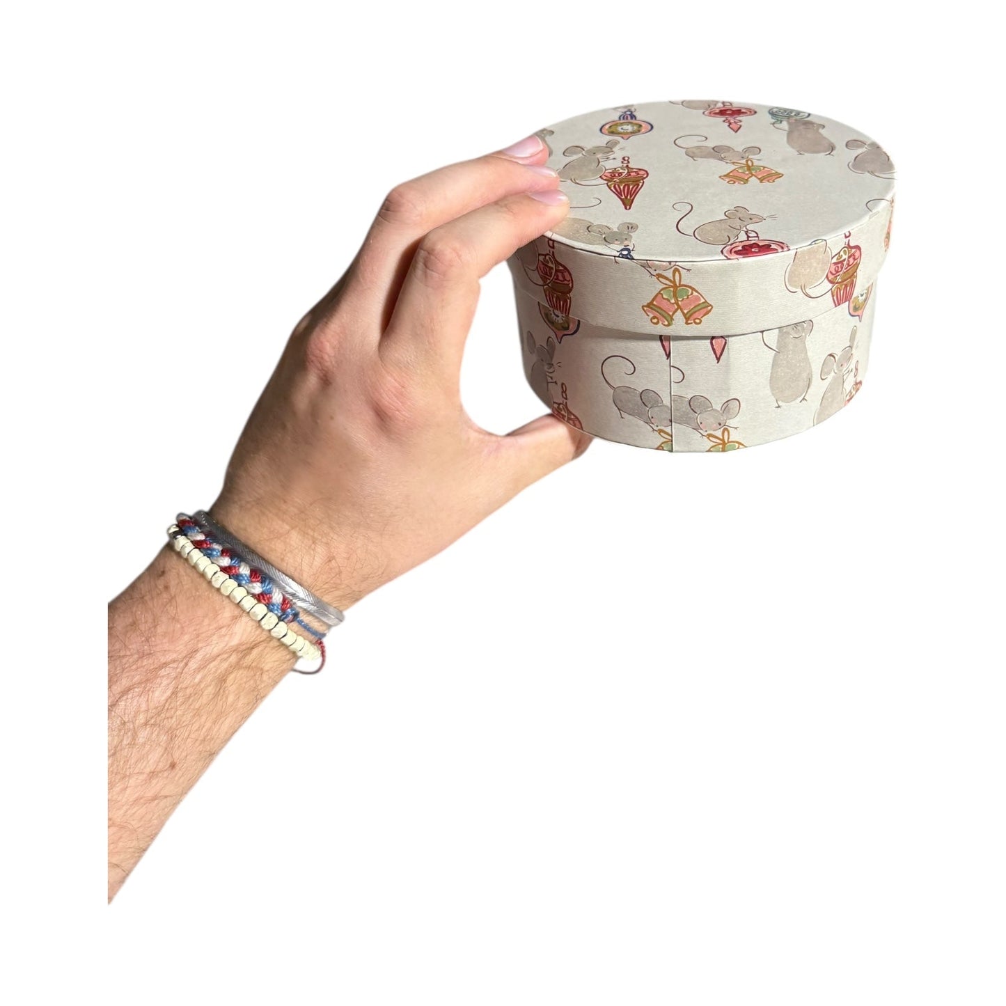 Round Handmade Recycled Paper Mice & Ornaments Nesting Gift Boxes | 8 Sizes