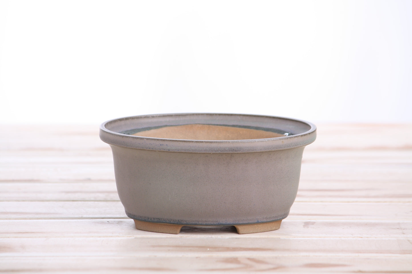 Willow Bonsai Ceramics Fat Bonsai Pot 5.5 Inch – Bold Oval Ceramic Bonsai & Succulent Planter with Accentuated Rim, High‑Fired Frost‑Proof Stoneware, Handmade in USA (Ocean)
