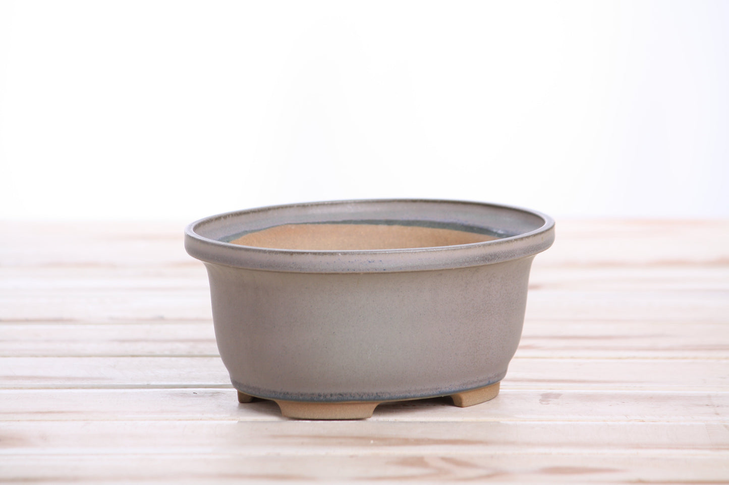 Willow Bonsai Ceramics Fat Bonsai Pot 5.5 Inch – Bold Oval Ceramic Bonsai & Succulent Planter with Accentuated Rim, High‑Fired Frost‑Proof Stoneware, Handmade in USA (Ocean)