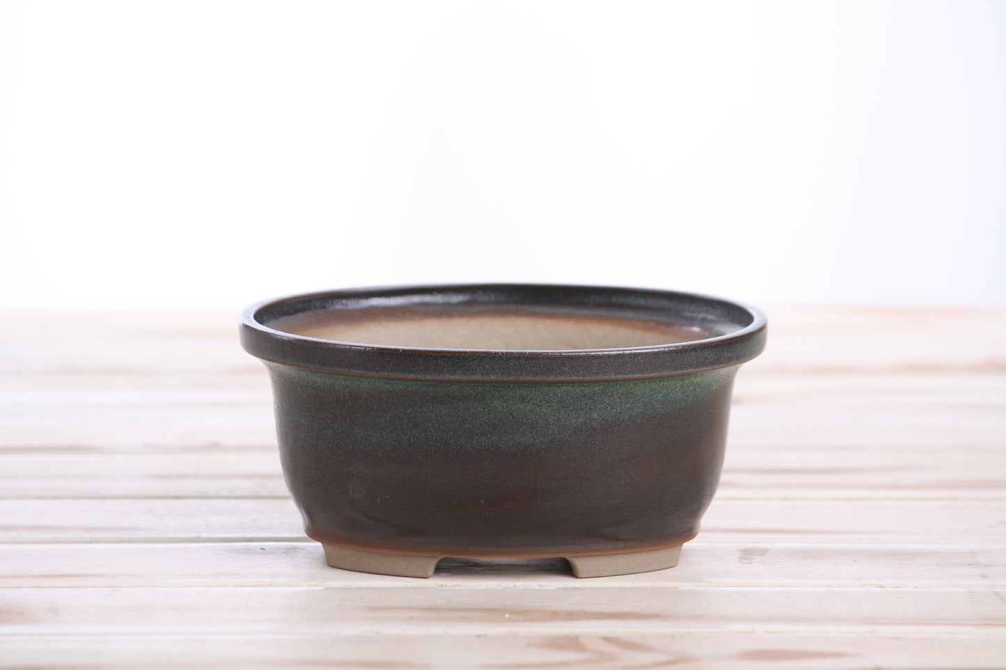 Willow Bonsai Ceramics Fat Bonsai Pot 5.5 Inch – Bold Oval Ceramic Bonsai & Succulent Planter with Accentuated Rim, High‑Fired Frost‑Proof Stoneware, Handmade in USA (Avocado)