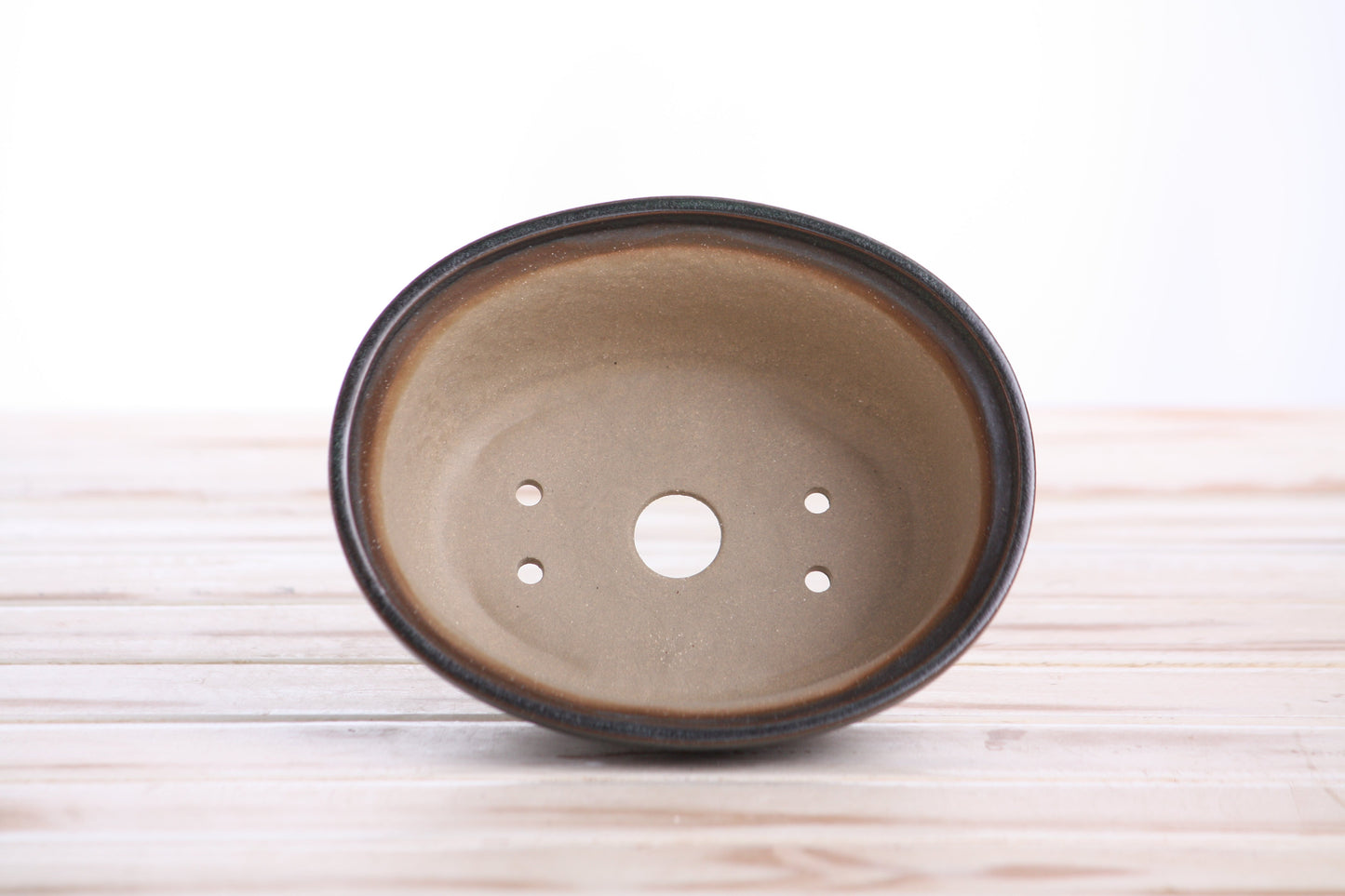 Willow Bonsai Ceramics Fat Bonsai Pot 5.5 Inch – Bold Oval Ceramic Bonsai & Succulent Planter with Accentuated Rim, High‑Fired Frost‑Proof Stoneware, Handmade in USA (Avocado)