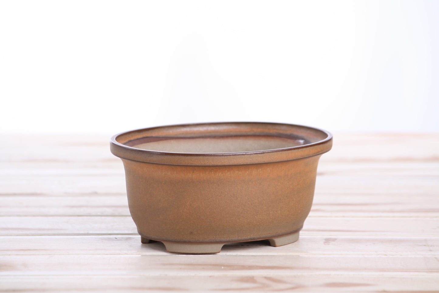 Willow Bonsai Ceramics Fat Bonsai Pot 5.5 Inch – Bold Oval Ceramic Bonsai & Succulent Planter with Accentuated Rim, High‑Fired Frost‑Proof Stoneware, Handmade in USA (Deep Stone)