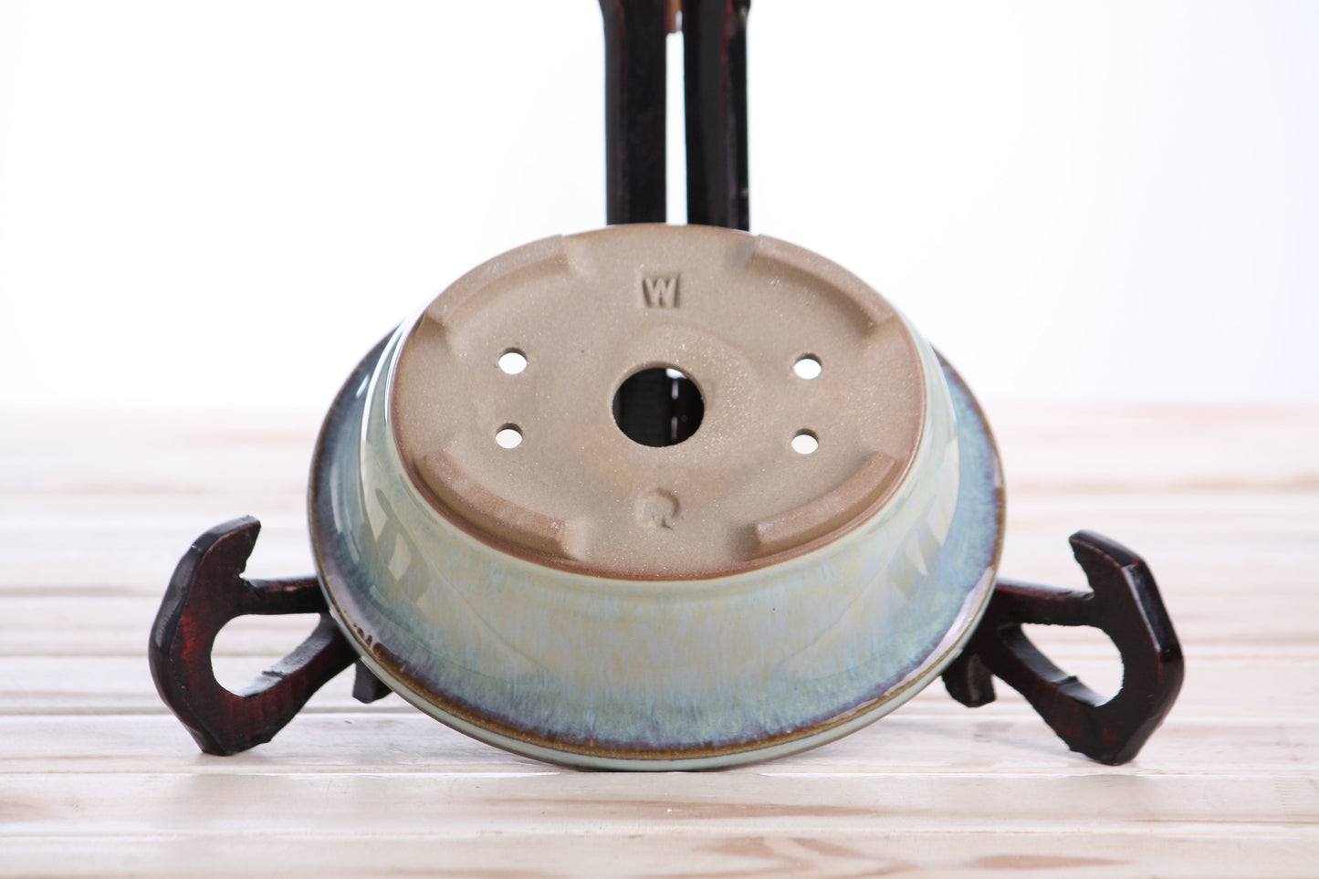 Willow Bonsai Ceramics Fat Bonsai Pot 5.5 Inch – Bold Oval Ceramic Bonsai & Succulent Planter with Accentuated Rim, High‑Fired Frost‑Proof Stoneware, Handmade in USA (Glacier)