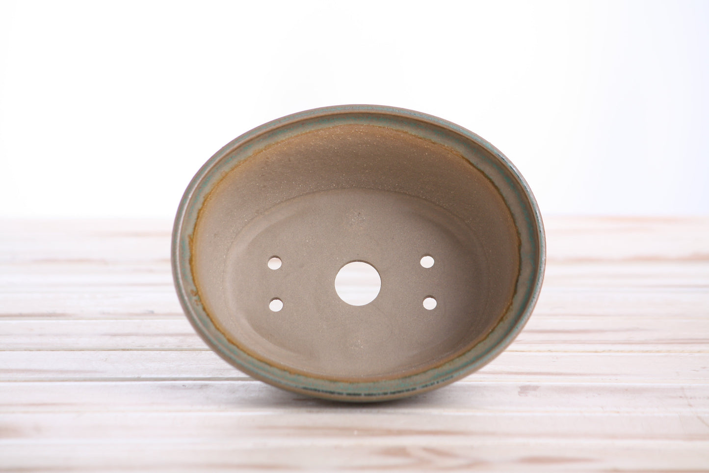 Willow Bonsai Ceramics Fat Bonsai Pot 5.5 Inch – Bold Oval Ceramic Bonsai & Succulent Planter with Accentuated Rim, High‑Fired Frost‑Proof Stoneware, Handmade in USA (Speckled Moss)