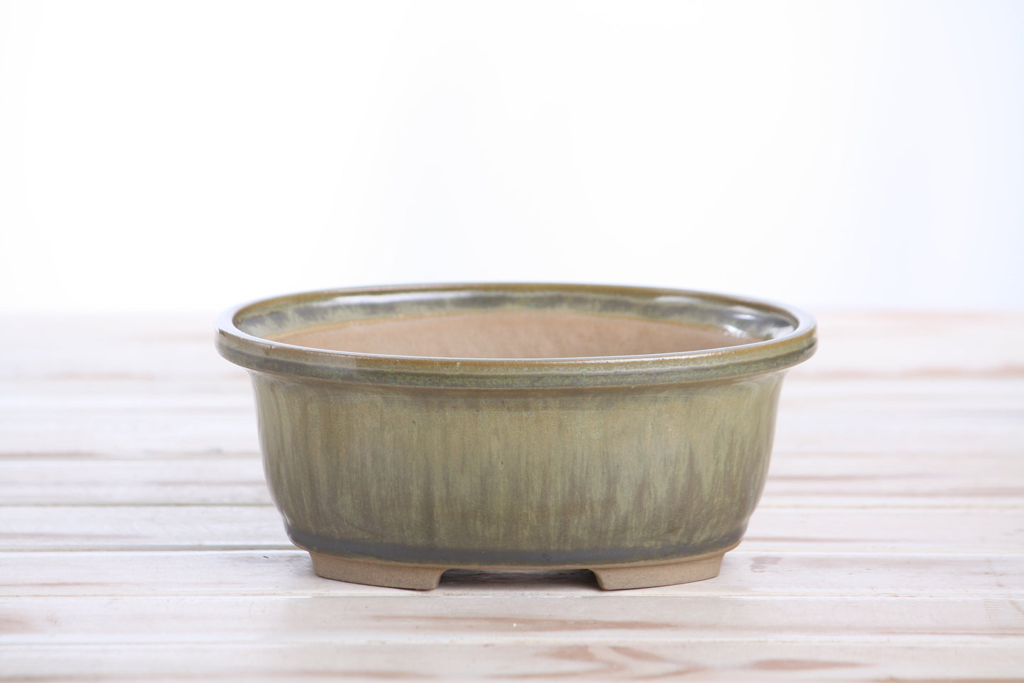 Willow Bonsai Ceramics Fat Bonsai Pot 6.5 Inch – Bold Oval Ceramic Bonsai & Succulent Planter with Accentuated Rim, High‑Fired Frost‑Proof Stoneware, Handmade in USA (Copenhagen)