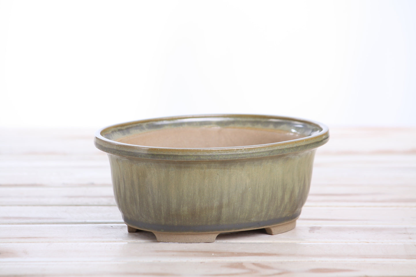 Willow Bonsai Ceramics Fat Bonsai Pot 6.5 Inch – Bold Oval Ceramic Bonsai & Succulent Planter with Accentuated Rim, High‑Fired Frost‑Proof Stoneware, Handmade in USA (Copenhagen)