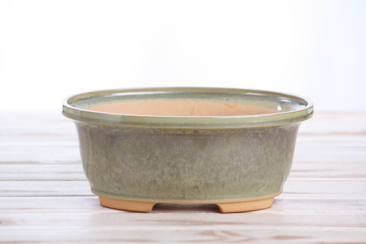 Willow Bonsai Ceramics Fat Bonsai Pot 7.5 Inch – Bold Oval Ceramic Bonsai & Succulent Planter with Accentuated Rim, High‑Fired Frost‑Proof Stoneware, Handmade in USA (Copenhagen)