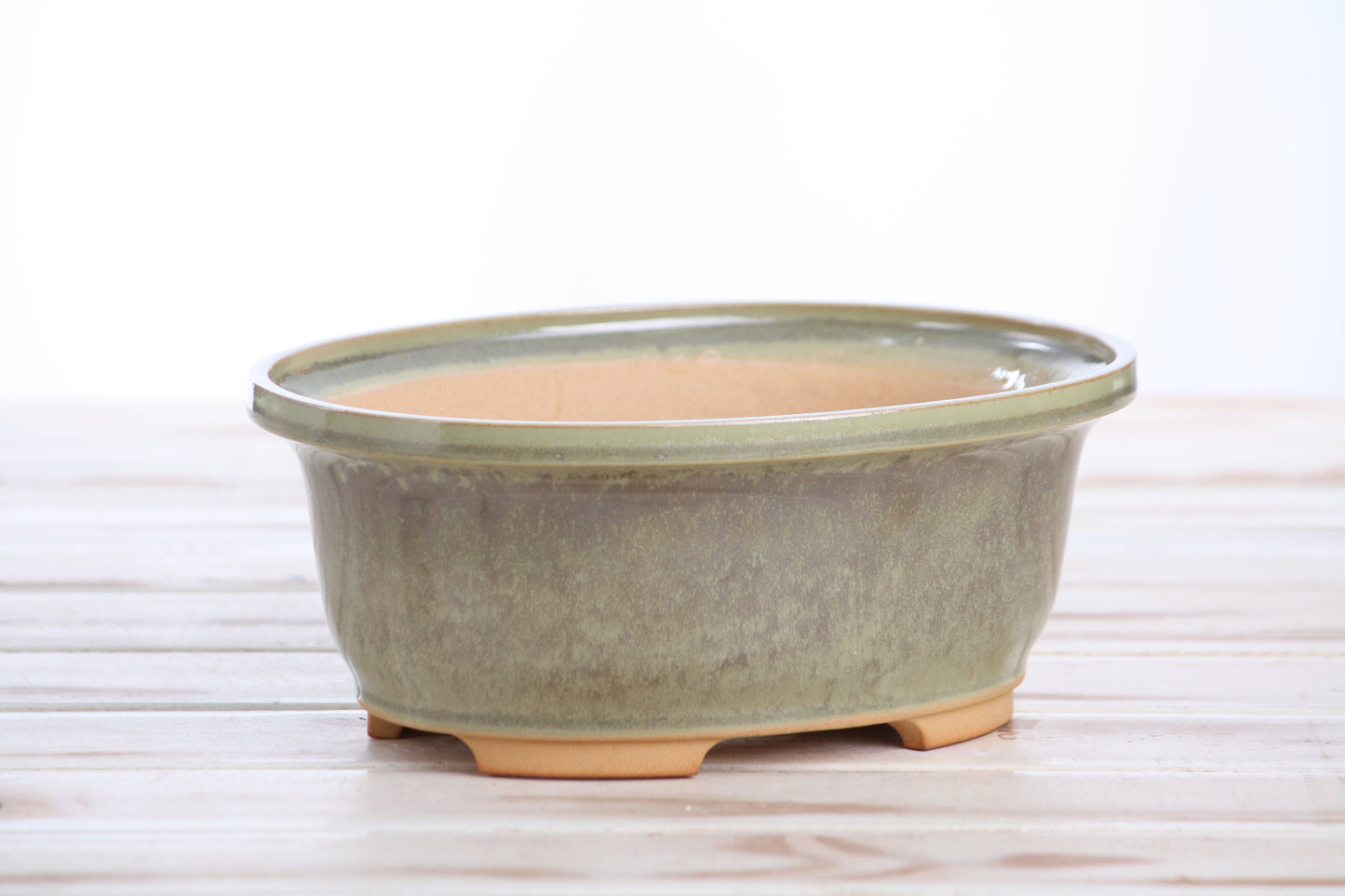 Willow Bonsai Ceramics Fat Bonsai Pot 7.5 Inch – Bold Oval Ceramic Bonsai & Succulent Planter with Accentuated Rim, High‑Fired Frost‑Proof Stoneware, Handmade in USA (Copenhagen)