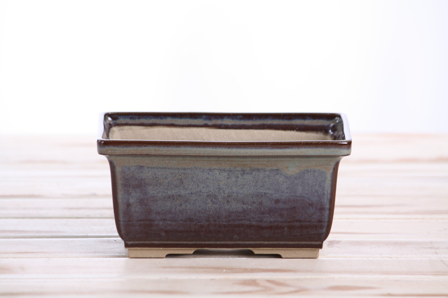 Willow Bonsai Ceramics Rectangle Deep Bonsai Pot 6 Inch – Higher‑Profile Rectangular Ceramic Bonsai & Succulent Planter with Accentuated Rim, High‑Fired Frost‑Proof Stoneware, Handmade in USA (Starry Night)