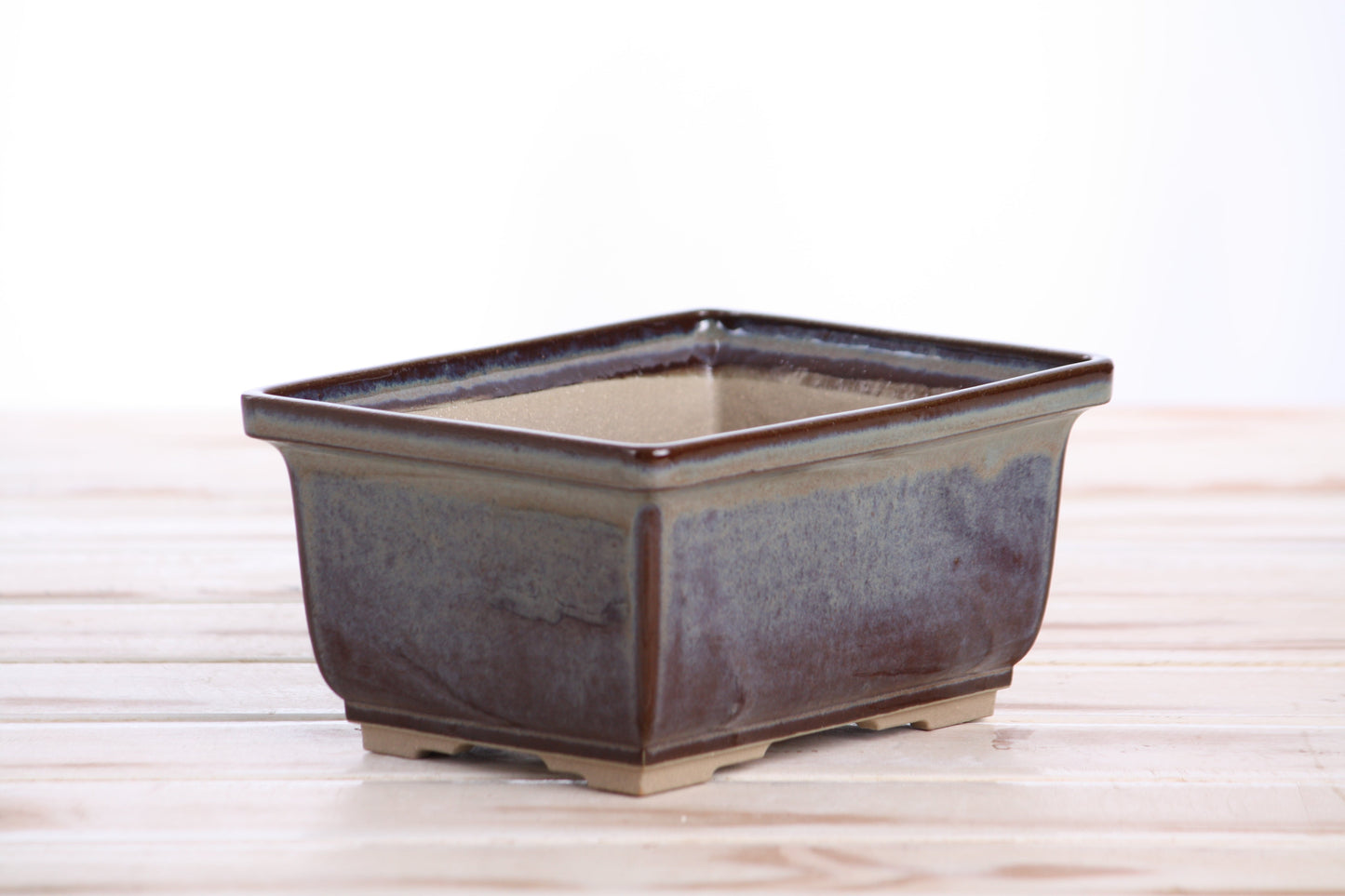 Willow Bonsai Ceramics Rectangle Deep Bonsai Pot 6 Inch – Higher‑Profile Rectangular Ceramic Bonsai & Succulent Planter with Accentuated Rim, High‑Fired Frost‑Proof Stoneware, Handmade in USA (Starry Night)