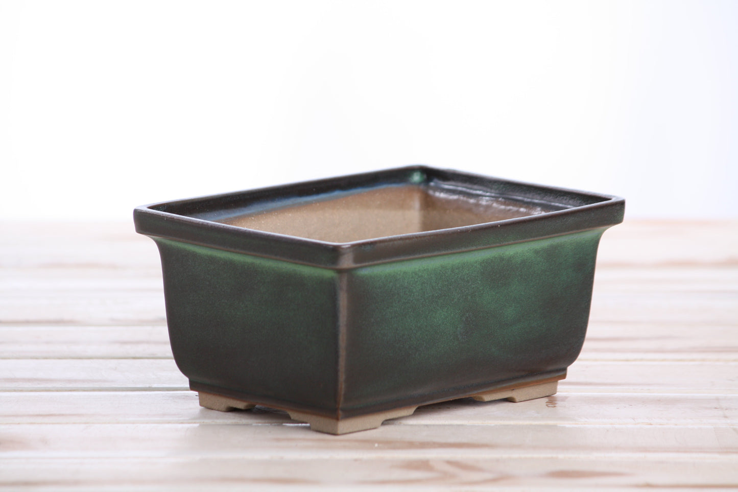 Willow Bonsai Ceramics Rectangle Deep Bonsai Pot 6 Inch – Higher‑Profile Rectangular Ceramic Bonsai & Succulent Planter with Accentuated Rim, High‑Fired Frost‑Proof Stoneware, Handmade in USA (Avocado)