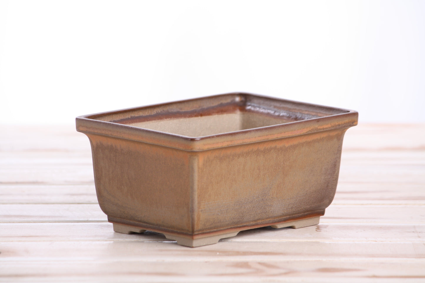 Willow Bonsai Ceramics Rectangle Deep Bonsai Pot 6 Inch – Higher‑Profile Rectangular Ceramic Bonsai & Succulent Planter with Accentuated Rim, High‑Fired Frost‑Proof Stoneware, Handmade in USA (Deep Stone)