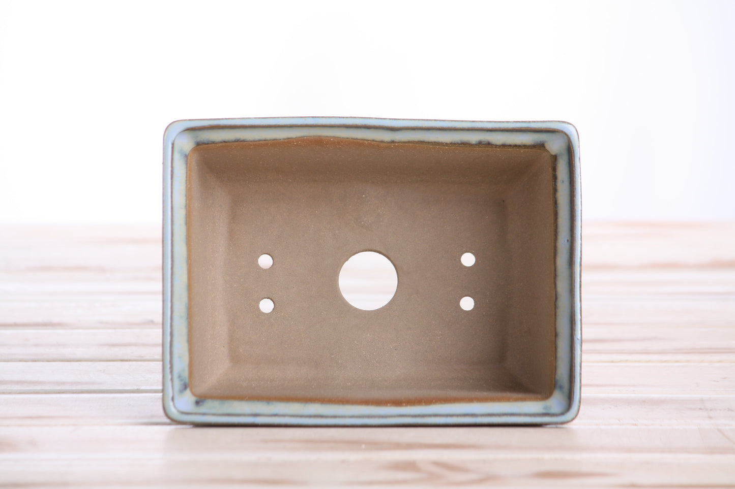 Willow Bonsai Ceramics Rectangle Deep Bonsai Pot 6 Inch – Higher‑Profile Rectangular Ceramic Bonsai & Succulent Planter with Accentuated Rim, High‑Fired Frost‑Proof Stoneware, Handmade in USA (Glacier)