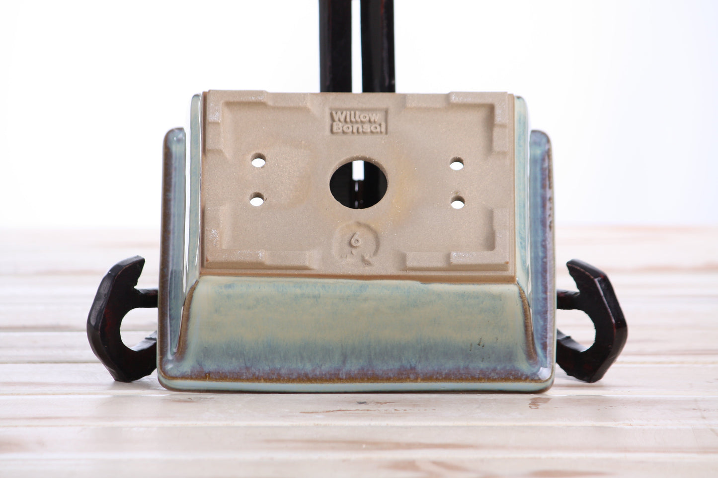 Willow Bonsai Ceramics Rectangle Deep Bonsai Pot 6 Inch – Higher‑Profile Rectangular Ceramic Bonsai & Succulent Planter with Accentuated Rim, High‑Fired Frost‑Proof Stoneware, Handmade in USA (Glacier)
