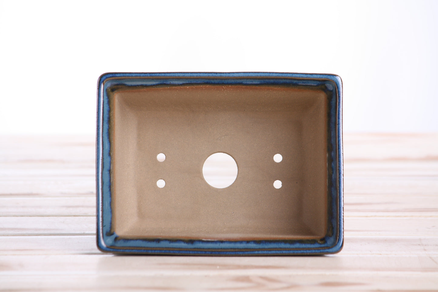 Willow Bonsai Ceramics Rectangle Deep Bonsai Pot 6 Inch – Higher‑Profile Rectangular Ceramic Bonsai & Succulent Planter with Accentuated Rim, High‑Fired Frost‑Proof Stoneware, Handmade in USA (Peacock)