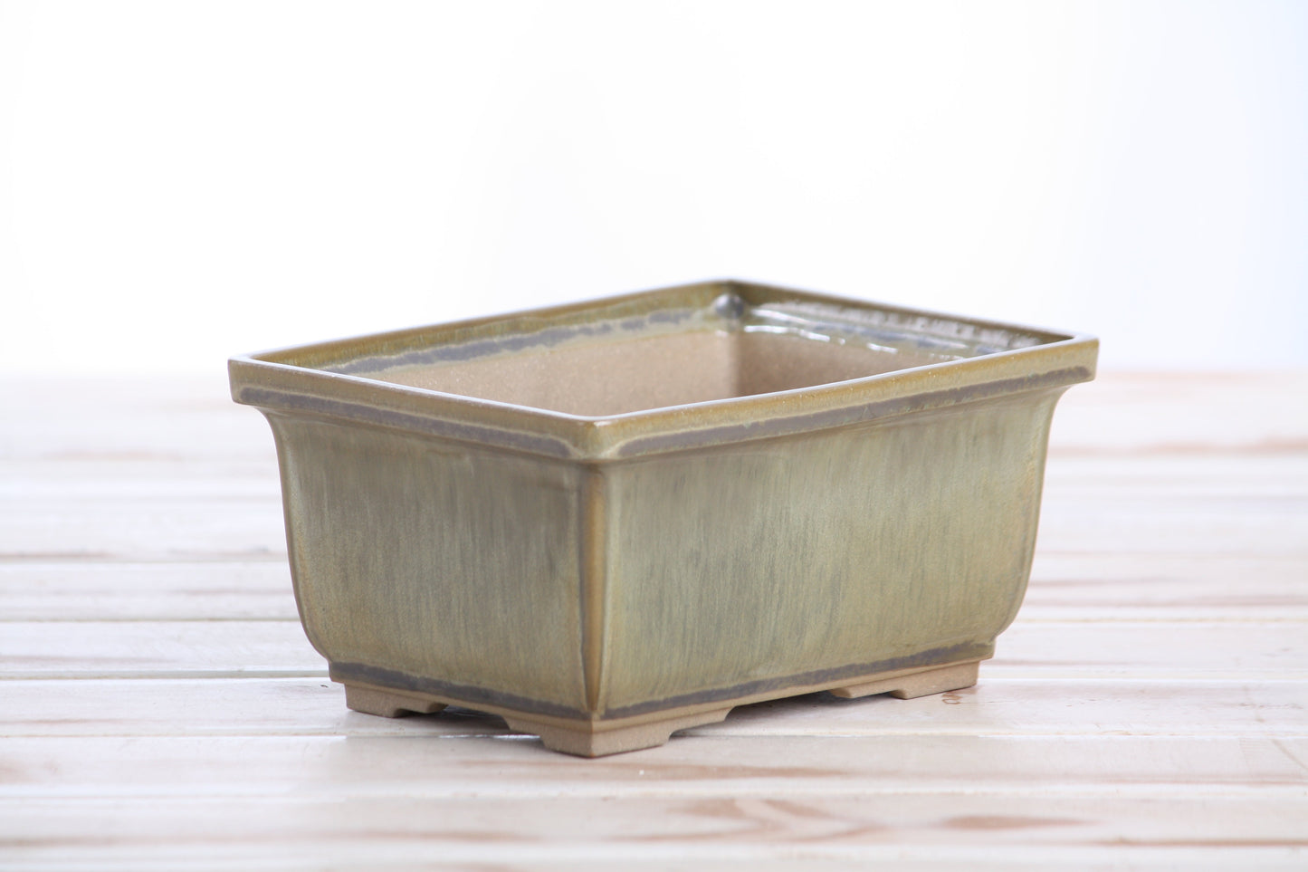 Willow Bonsai Ceramics Rectangle Deep Bonsai Pot 6 Inch – Higher‑Profile Rectangular Ceramic Bonsai & Succulent Planter with Accentuated Rim, High‑Fired Frost‑Proof Stoneware, Handmade in USA (Copenhagen)