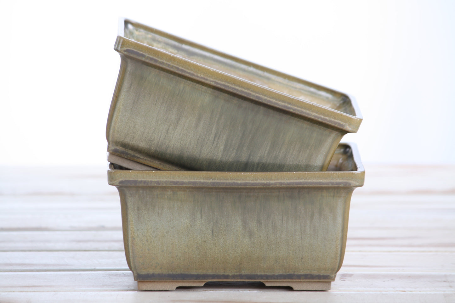Willow Bonsai Ceramics Rectangle Deep Bonsai Pot 6 Inch – Higher‑Profile Rectangular Ceramic Bonsai & Succulent Planter with Accentuated Rim, High‑Fired Frost‑Proof Stoneware, Handmade in USA (Copenhagen)