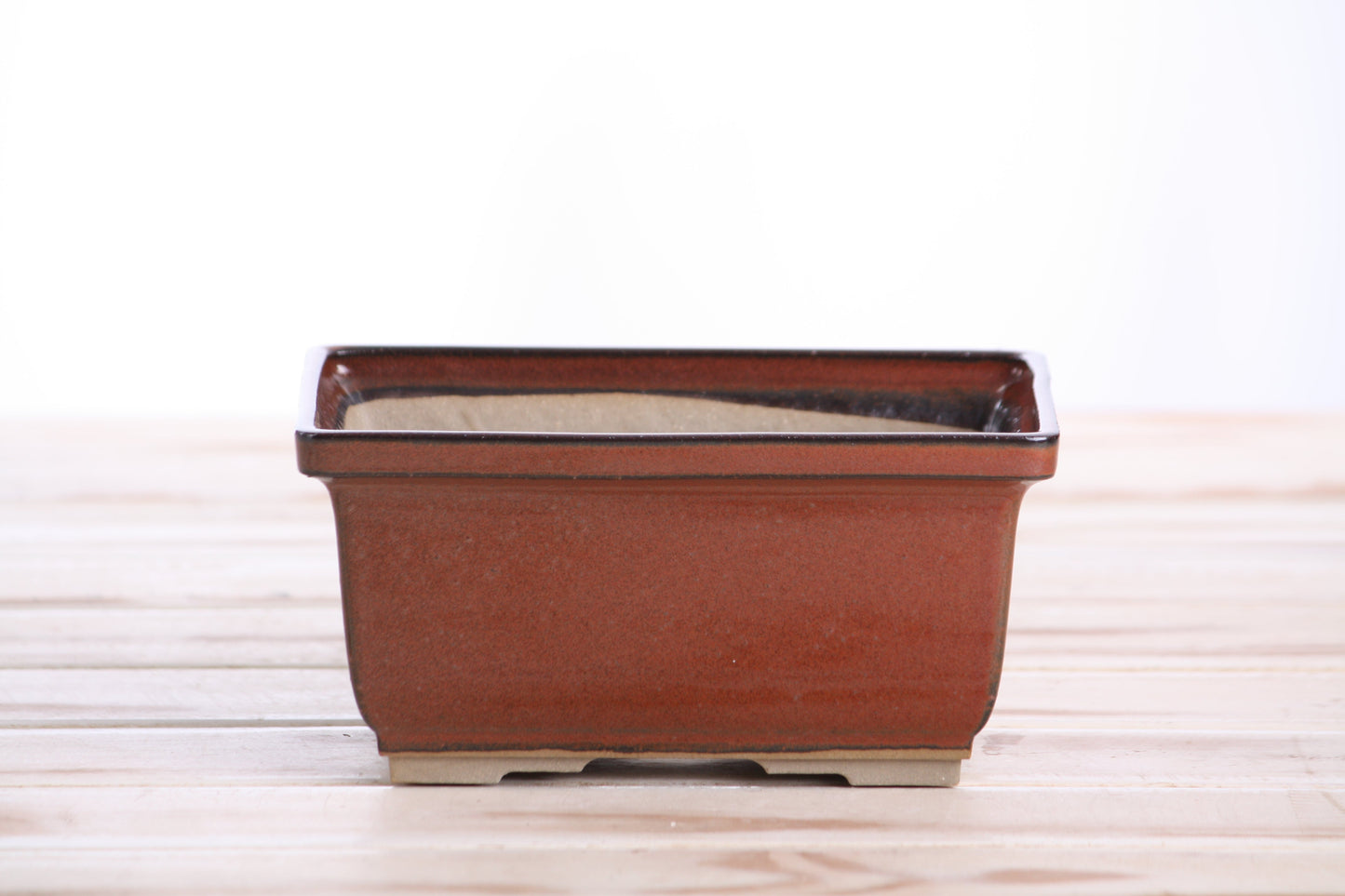 Willow Bonsai Ceramics Rectangle Deep Bonsai Pot 6 Inch – Higher‑Profile Rectangular Ceramic Bonsai & Succulent Planter with Accentuated Rim, High‑Fired Frost‑Proof Stoneware, Handmade in USA (Sunset)