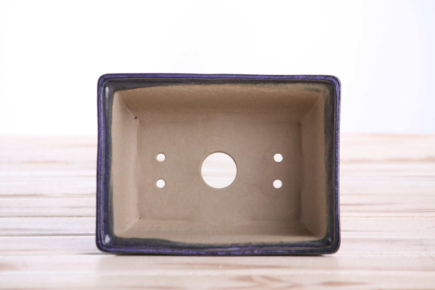 Willow Bonsai Ceramics Rectangle Deep Bonsai Pot 6 Inch – Higher‑Profile Rectangular Ceramic Bonsai & Succulent Planter with Accentuated Rim, High‑Fired Frost‑Proof Stoneware, Handmade in USA (Purple)