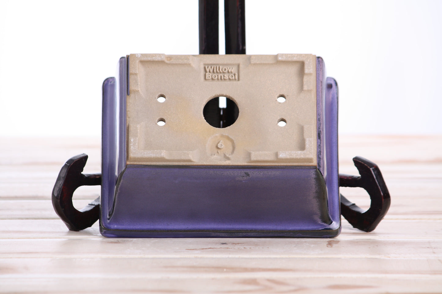 Willow Bonsai Ceramics Rectangle Deep Bonsai Pot 6 Inch – Higher‑Profile Rectangular Ceramic Bonsai & Succulent Planter with Accentuated Rim, High‑Fired Frost‑Proof Stoneware, Handmade in USA (Purple)