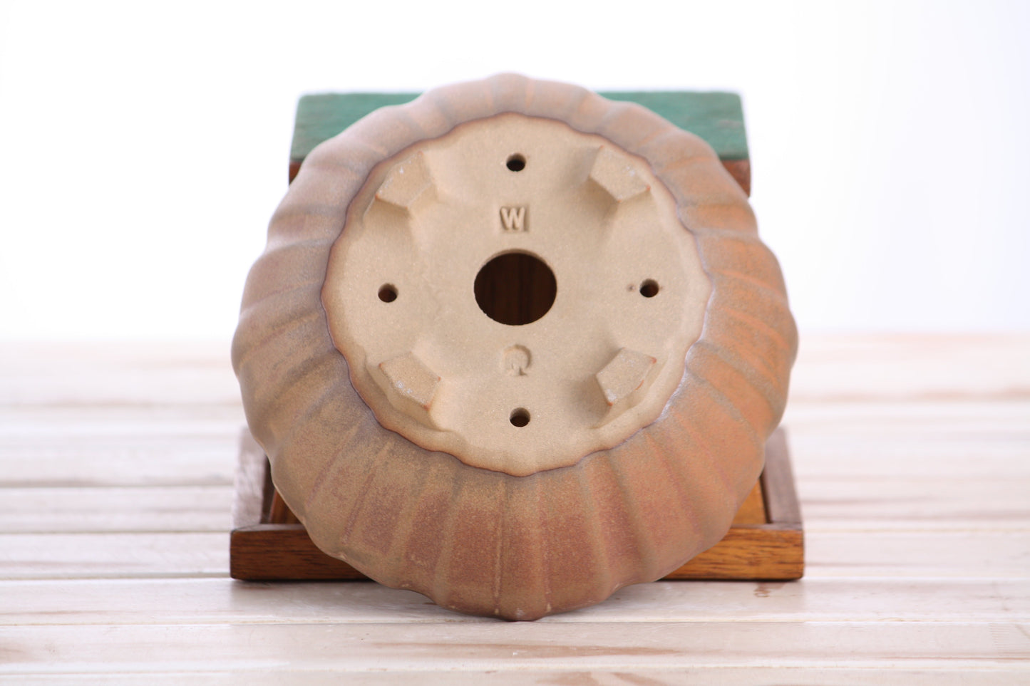 Willow Bonsai Ceramics Lily Bonsai Pot 6 Inch – Sculpted Rounded Ceramic Bonsai & Succulent Planter with Wavy Profile, High‑Fired Frost‑Proof Stoneware, Handmade in USA (Deep Stone)