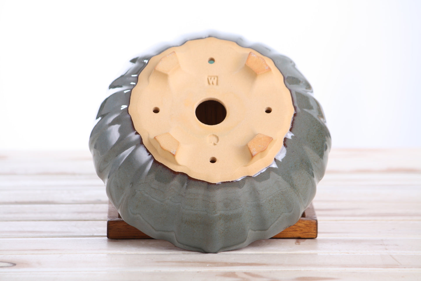 Willow Bonsai Ceramics Lily Bonsai Pot 7 Inch – Sculpted Rounded Ceramic Bonsai & Succulent Planter with Wavy Profile, High‑Fired Frost‑Proof Stoneware, Handmade in USA (Starry Night)