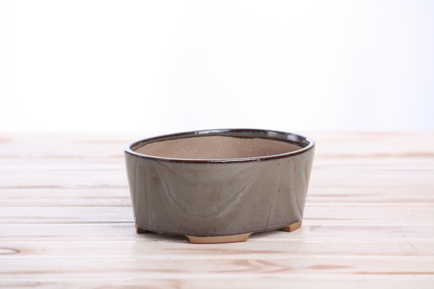 Willow Bonsai Ceramics Oval A Bonsai Pot 6 Inch – Straight‑Sided Oval Ceramic Bonsai & Succulent Planter, High‑Fired Frost‑Proof Stoneware with Drainage & Wiring Holes, Handmade in USA (Starry Night)