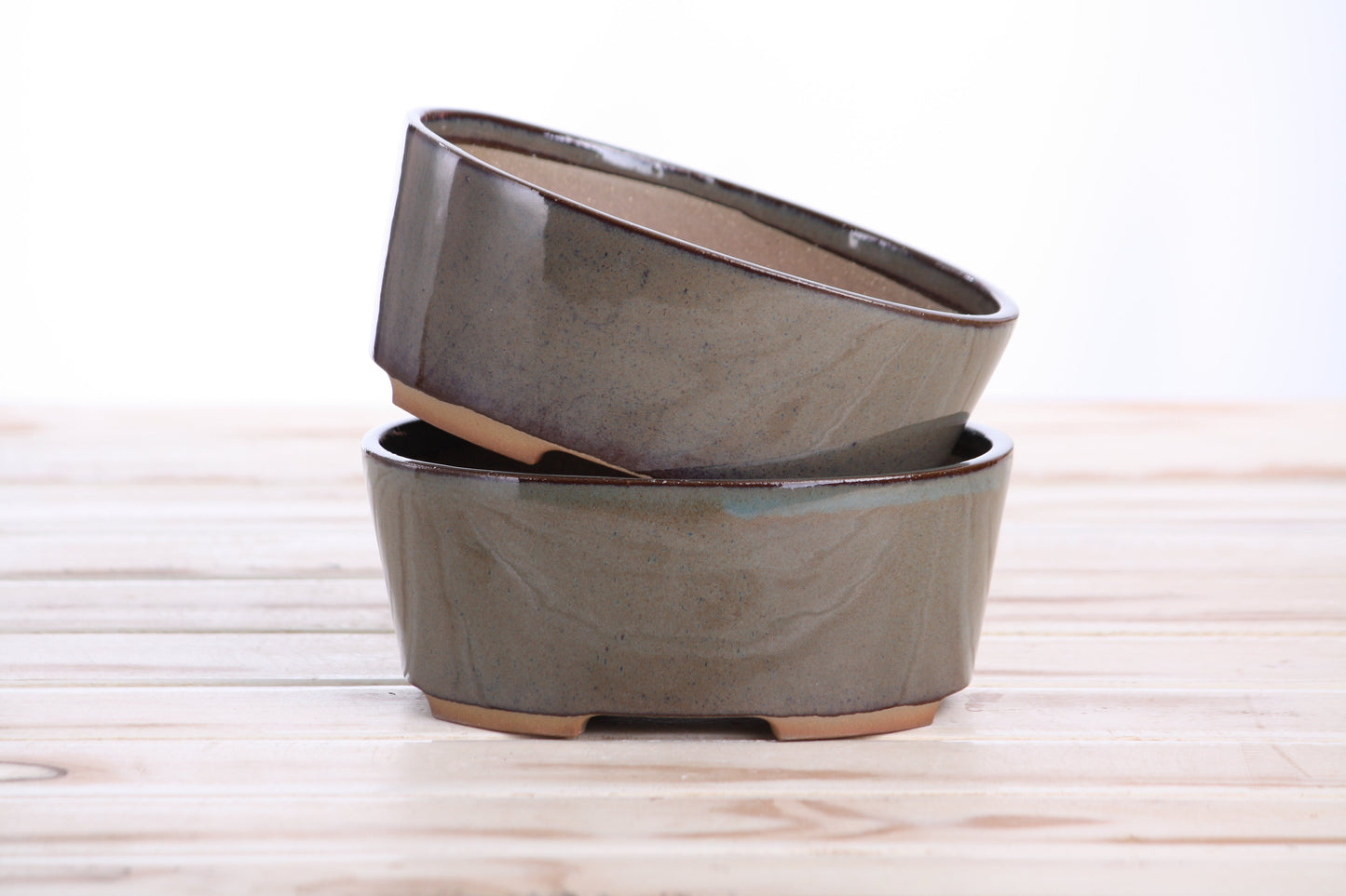 Willow Bonsai Ceramics Oval A Bonsai Pot 6 Inch – Straight‑Sided Oval Ceramic Bonsai & Succulent Planter, High‑Fired Frost‑Proof Stoneware with Drainage & Wiring Holes, Handmade in USA (Starry Night)