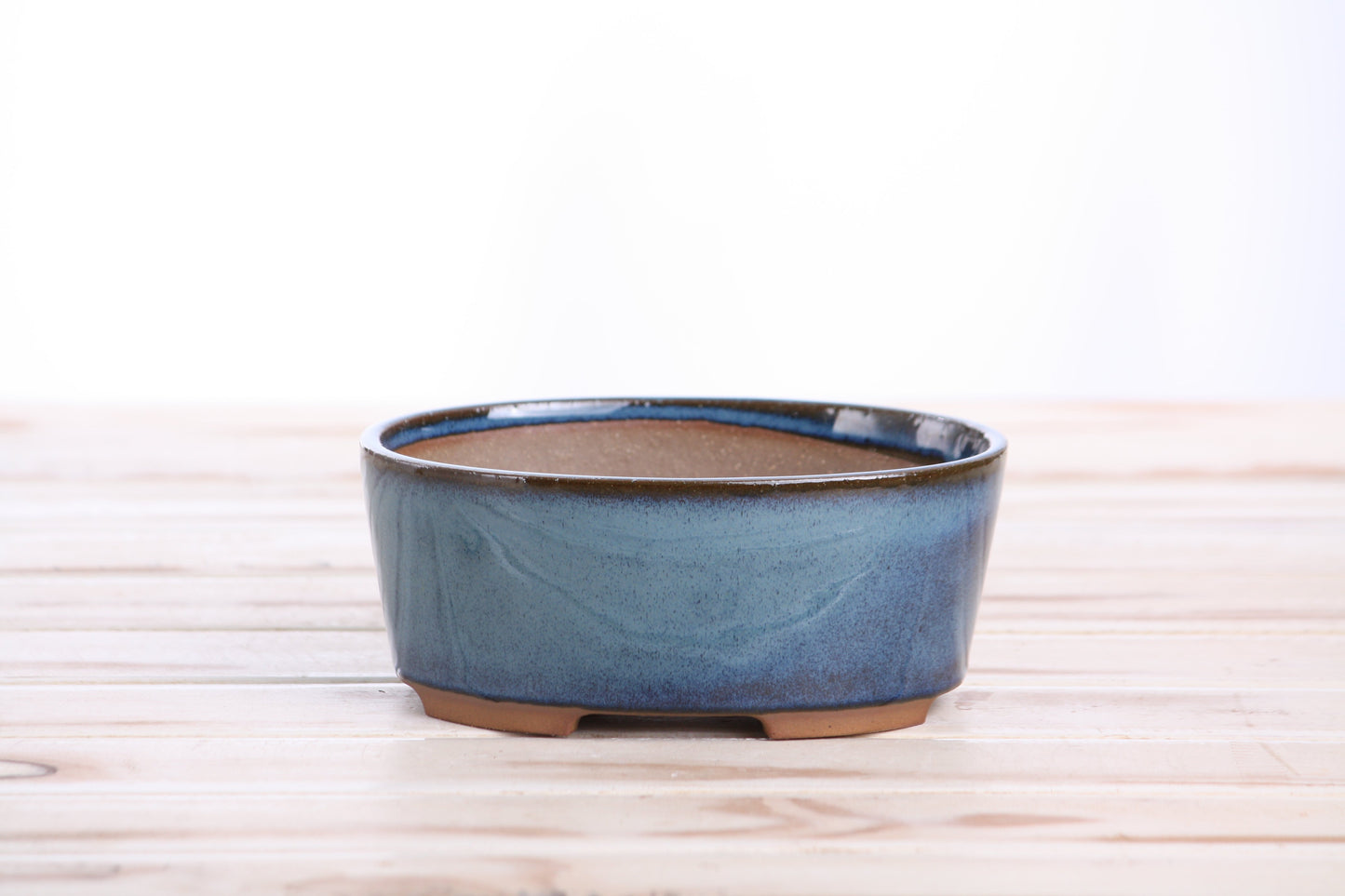 Willow Bonsai Ceramics Oval A Bonsai Pot 6 Inch – Straight‑Sided Oval Ceramic Bonsai & Succulent Planter, High‑Fired Frost‑Proof Stoneware with Drainage & Wiring Holes, Handmade in USA (Peacock 2025)