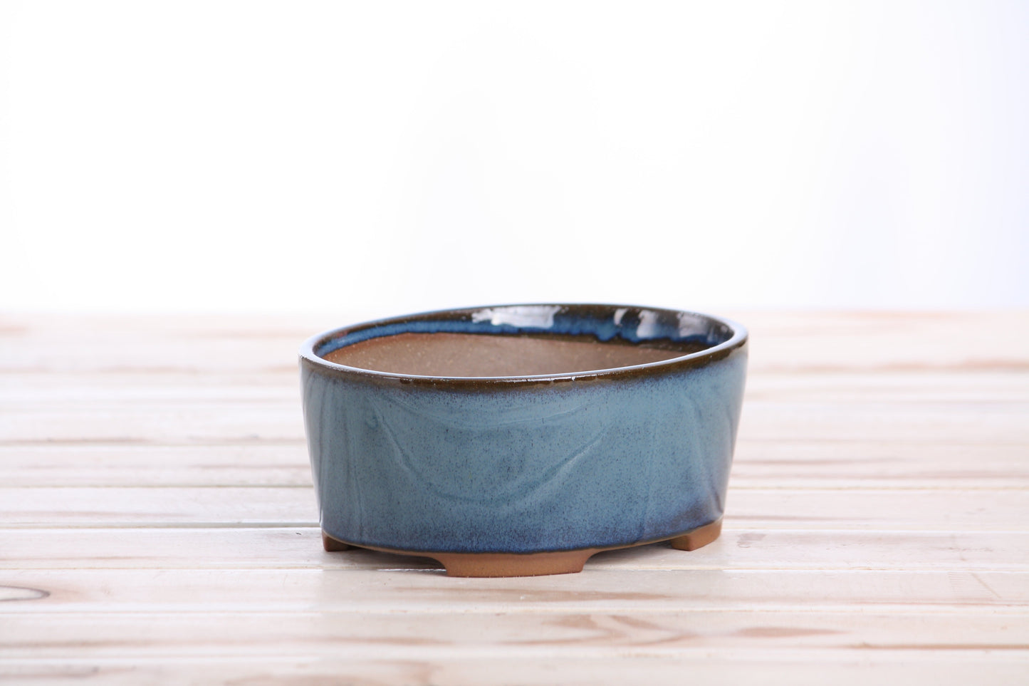 Willow Bonsai Ceramics Oval A Bonsai Pot 6 Inch – Straight‑Sided Oval Ceramic Bonsai & Succulent Planter, High‑Fired Frost‑Proof Stoneware with Drainage & Wiring Holes, Handmade in USA (Peacock 2025)