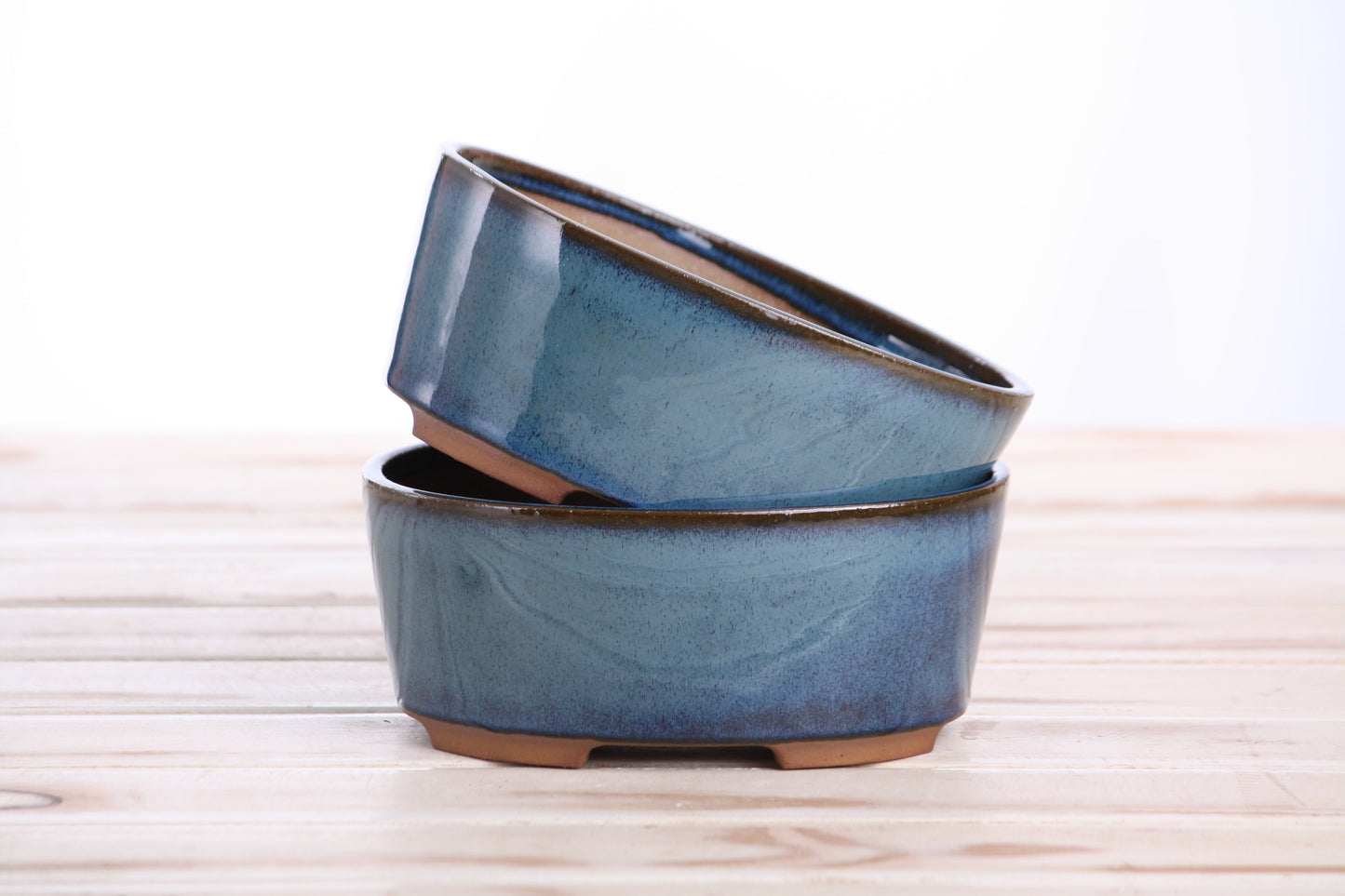Willow Bonsai Ceramics Oval A Bonsai Pot 6 Inch – Straight‑Sided Oval Ceramic Bonsai & Succulent Planter, High‑Fired Frost‑Proof Stoneware with Drainage & Wiring Holes, Handmade in USA (Peacock 2025)