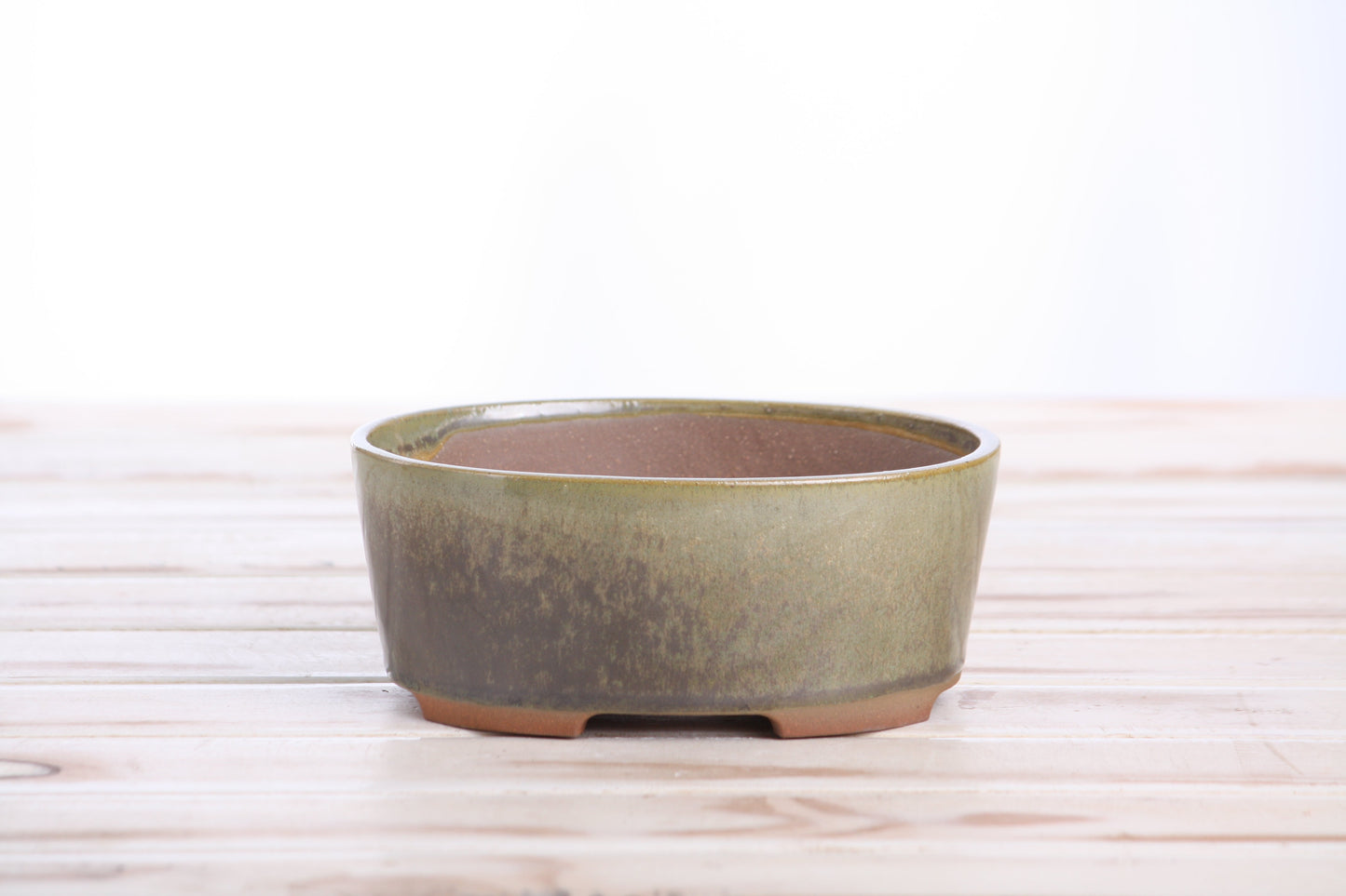 Willow Bonsai Ceramics Oval A Bonsai Pot 6 Inch – Straight‑Sided Oval Ceramic Bonsai & Succulent Planter, High‑Fired Frost‑Proof Stoneware with Drainage & Wiring Holes, Handmade in USA (Copenhagen)