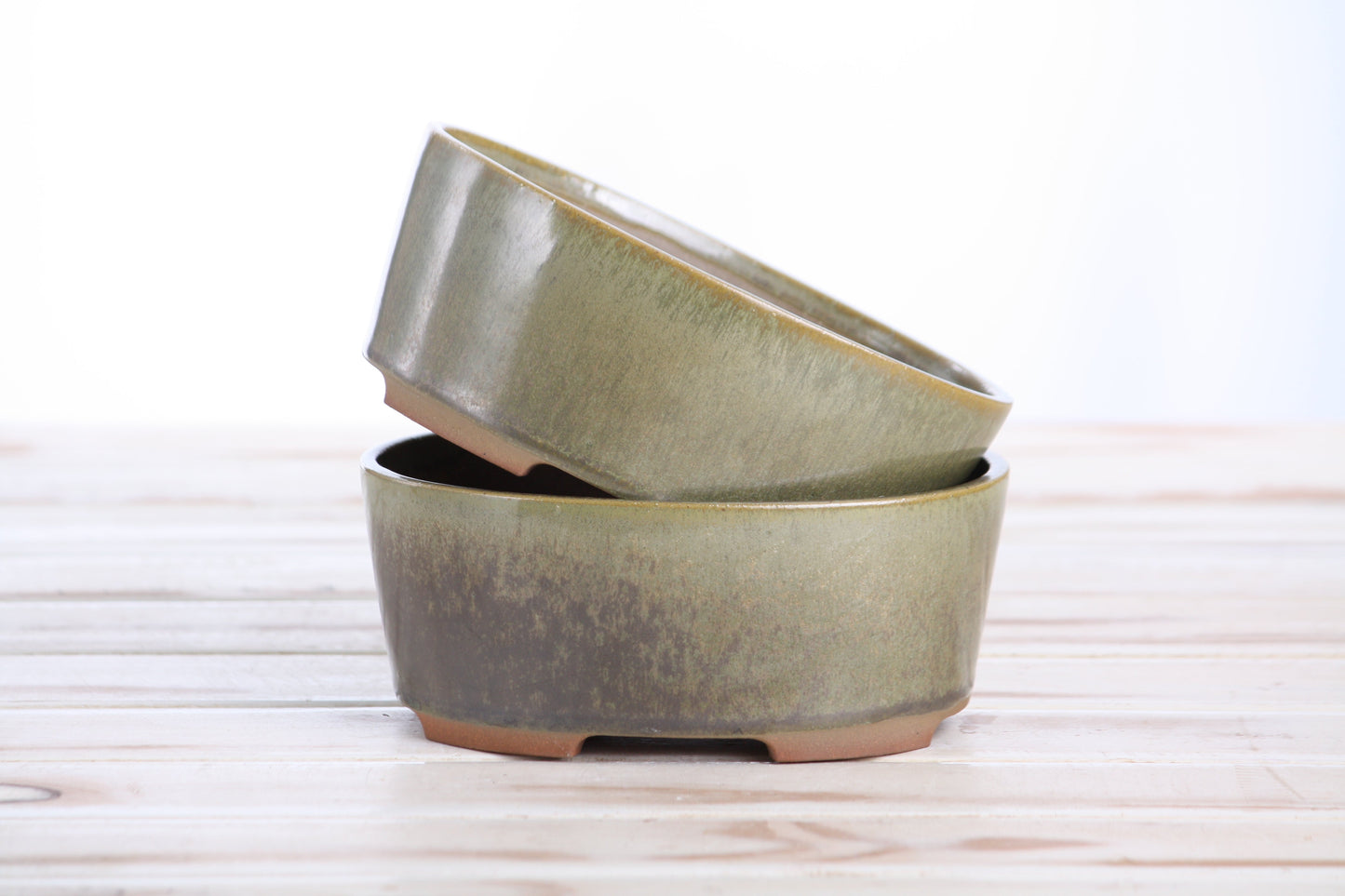 Willow Bonsai Ceramics Oval A Bonsai Pot 6 Inch – Straight‑Sided Oval Ceramic Bonsai & Succulent Planter, High‑Fired Frost‑Proof Stoneware with Drainage & Wiring Holes, Handmade in USA (Copenhagen)