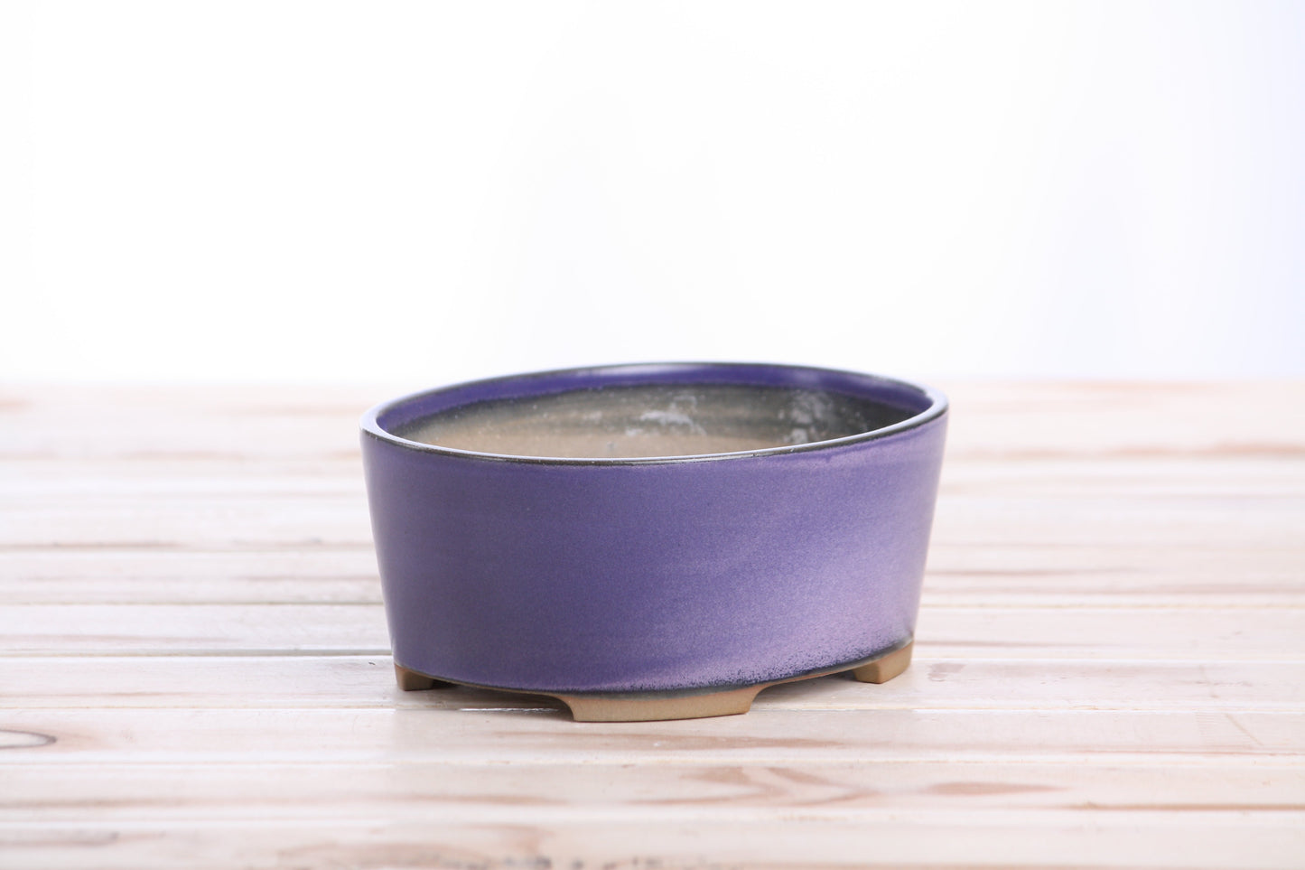 Willow Bonsai Ceramics Oval A Bonsai Pot 6 Inch – Straight‑Sided Oval Ceramic Bonsai & Succulent Planter, High‑Fired Frost‑Proof Stoneware with Drainage & Wiring Holes, Handmade in USA (Purple)