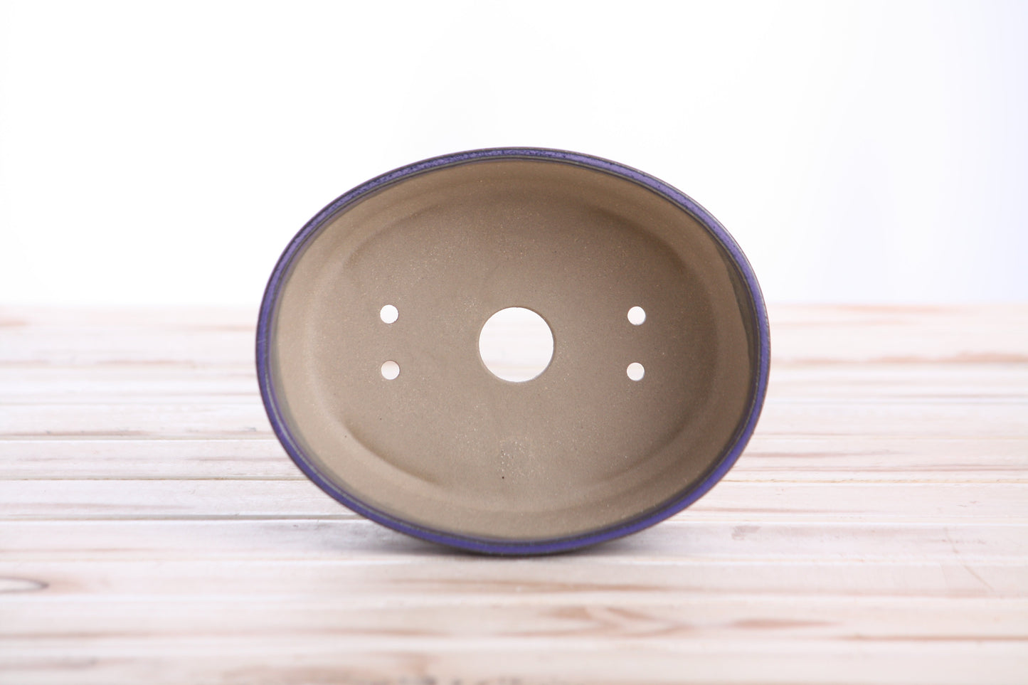 Willow Bonsai Ceramics Oval A Bonsai Pot 6 Inch – Straight‑Sided Oval Ceramic Bonsai & Succulent Planter, High‑Fired Frost‑Proof Stoneware with Drainage & Wiring Holes, Handmade in USA (Purple)