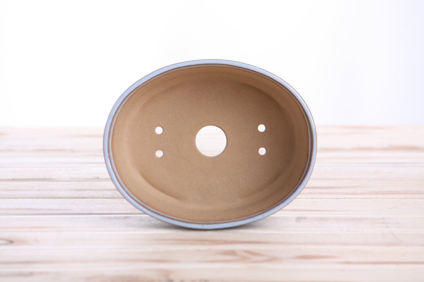 Willow Bonsai Ceramics Oval A Bonsai Pot 6 Inch – Straight‑Sided Oval Ceramic Bonsai & Succulent Planter, High‑Fired Frost‑Proof Stoneware with Drainage & Wiring Holes, Handmade in USA (Glacier)