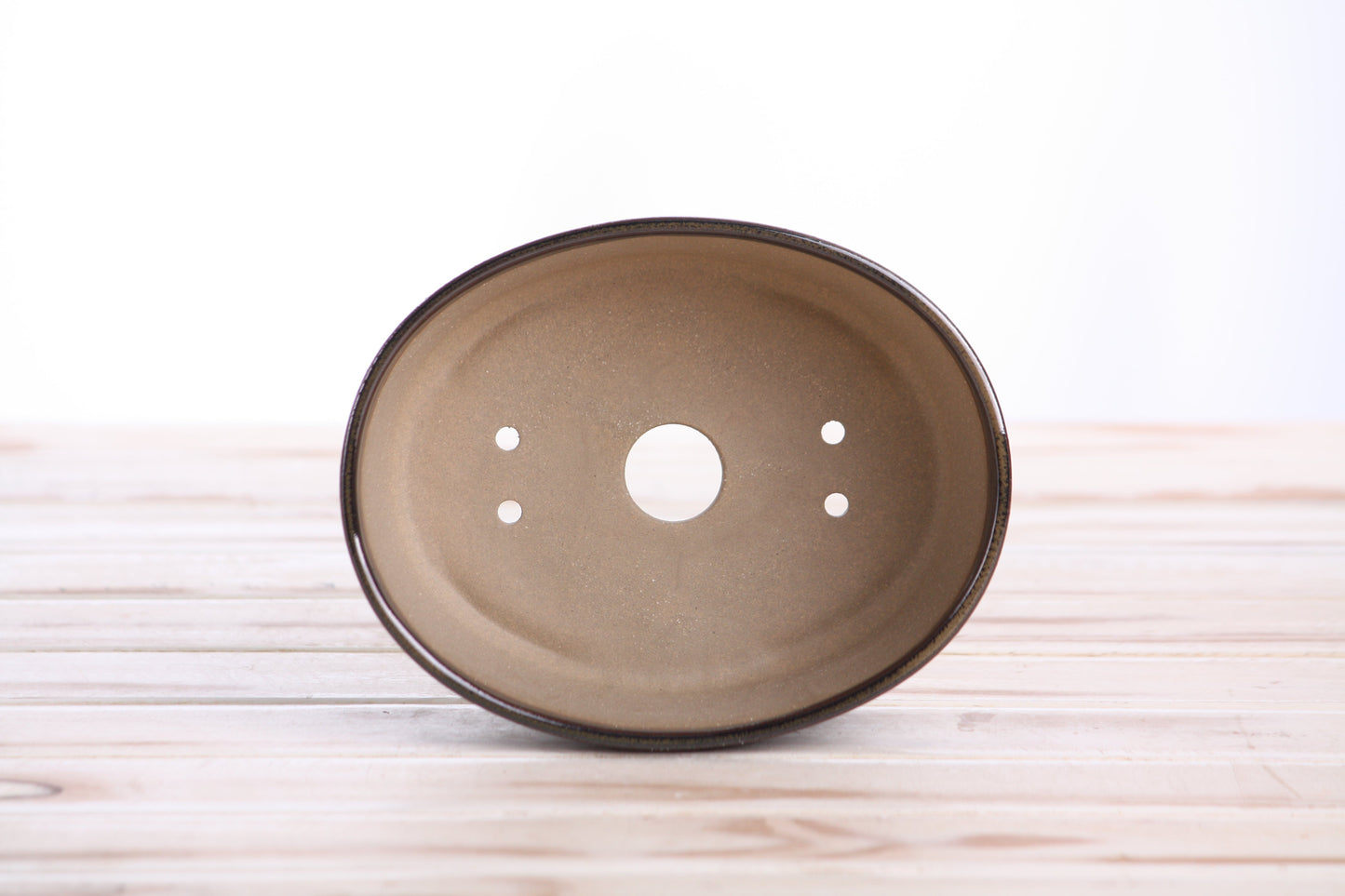 Willow Bonsai Ceramics Oval A Bonsai Pot 6 Inch – Straight‑Sided Oval Ceramic Bonsai & Succulent Planter, High‑Fired Frost‑Proof Stoneware with Drainage & Wiring Holes, Handmade in USA (Dark Honey)