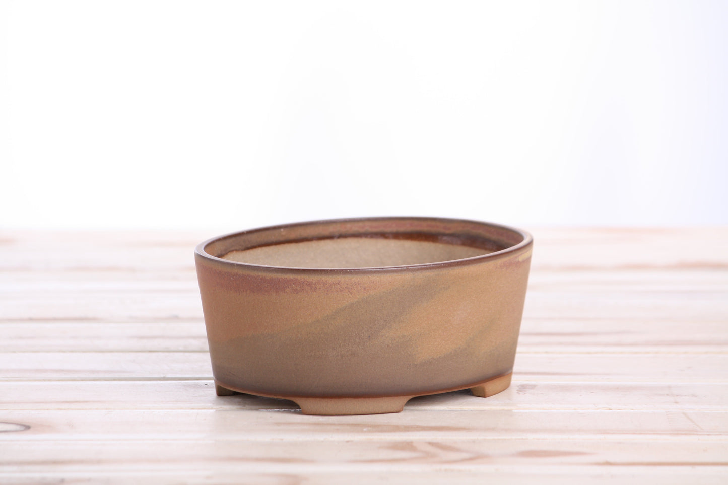Willow Bonsai Ceramics Oval A Bonsai Pot 6 Inch – Straight‑Sided Oval Ceramic Bonsai & Succulent Planter, High‑Fired Frost‑Proof Stoneware with Drainage & Wiring Holes, Handmade in USA (Deep Stone)