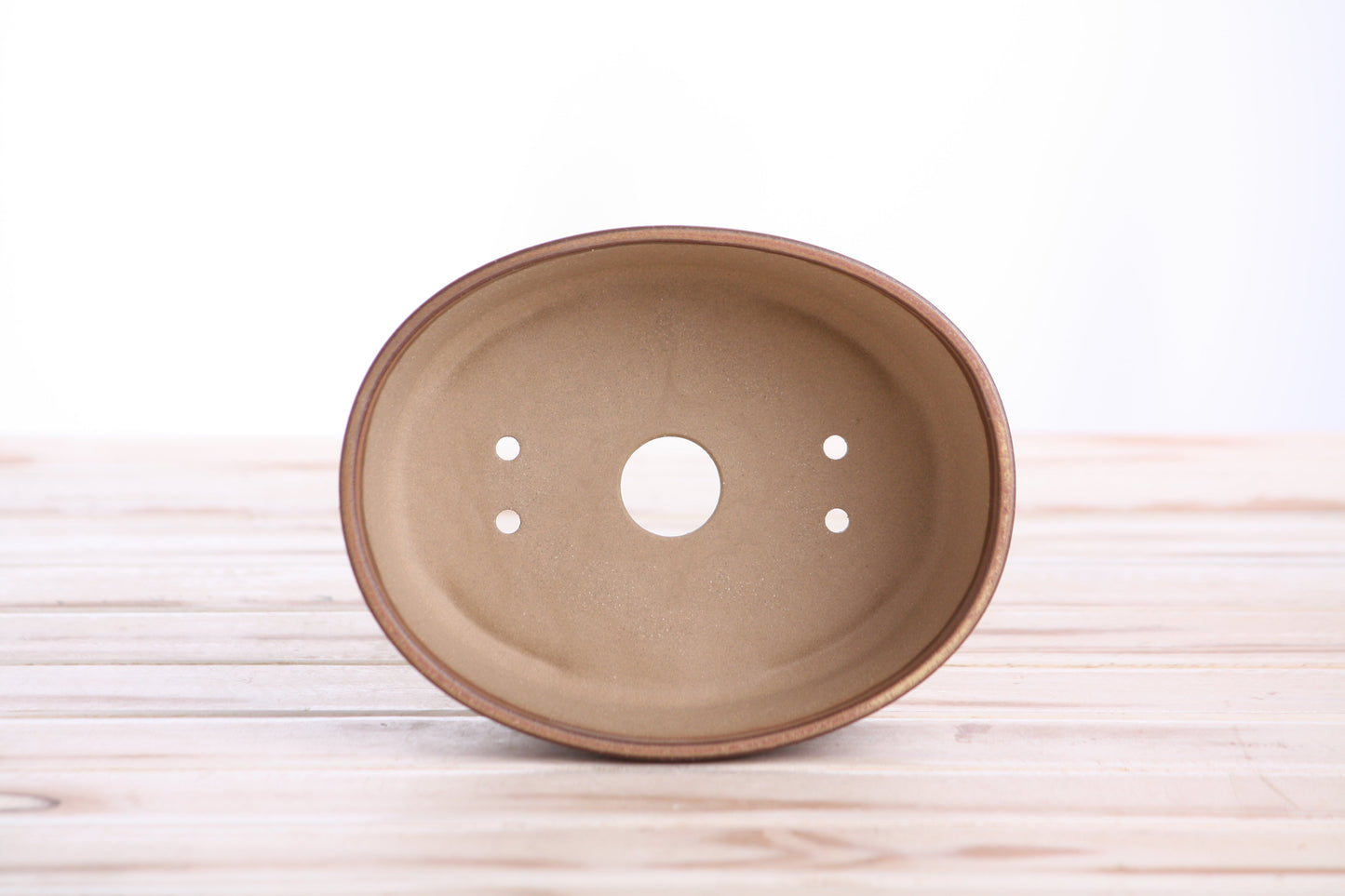 Willow Bonsai Ceramics Oval A Bonsai Pot 6 Inch – Straight‑Sided Oval Ceramic Bonsai & Succulent Planter, High‑Fired Frost‑Proof Stoneware with Drainage & Wiring Holes, Handmade in USA (Deep Stone)