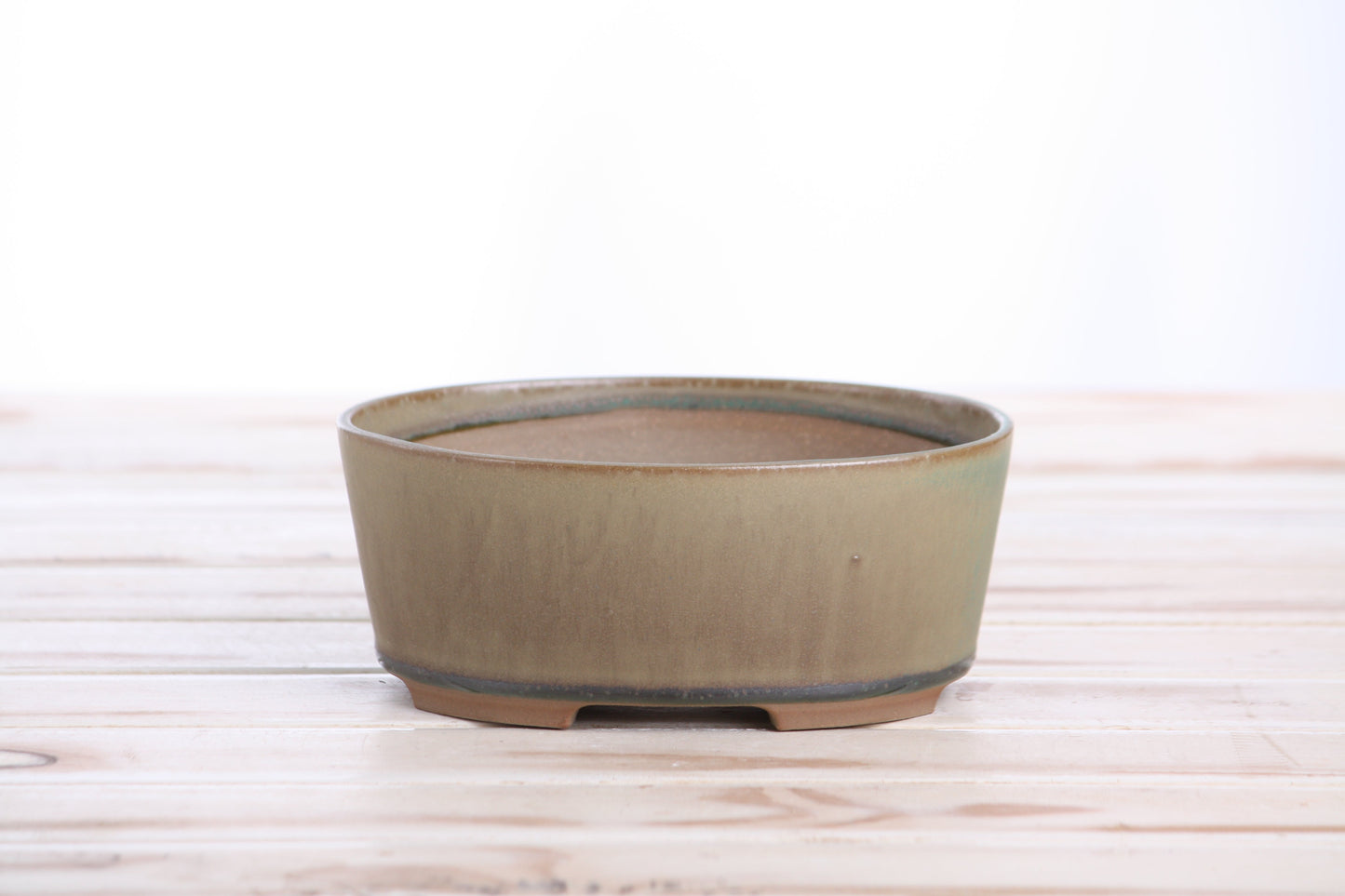 Willow Bonsai Ceramics Oval A Bonsai Pot 6 Inch – Straight‑Sided Oval Ceramic Bonsai & Succulent Planter, High‑Fired Frost‑Proof Stoneware with Drainage & Wiring Holes, Handmade in USA (Speckled Moss)