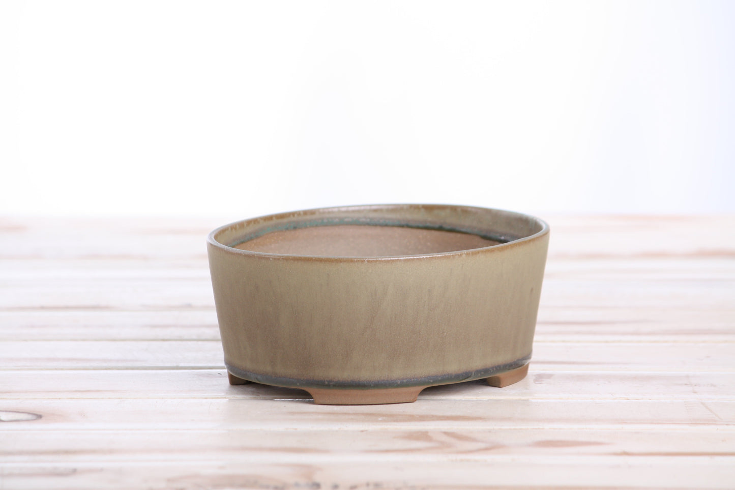 Willow Bonsai Ceramics Oval A Bonsai Pot 6 Inch – Straight‑Sided Oval Ceramic Bonsai & Succulent Planter, High‑Fired Frost‑Proof Stoneware with Drainage & Wiring Holes, Handmade in USA (Speckled Moss)