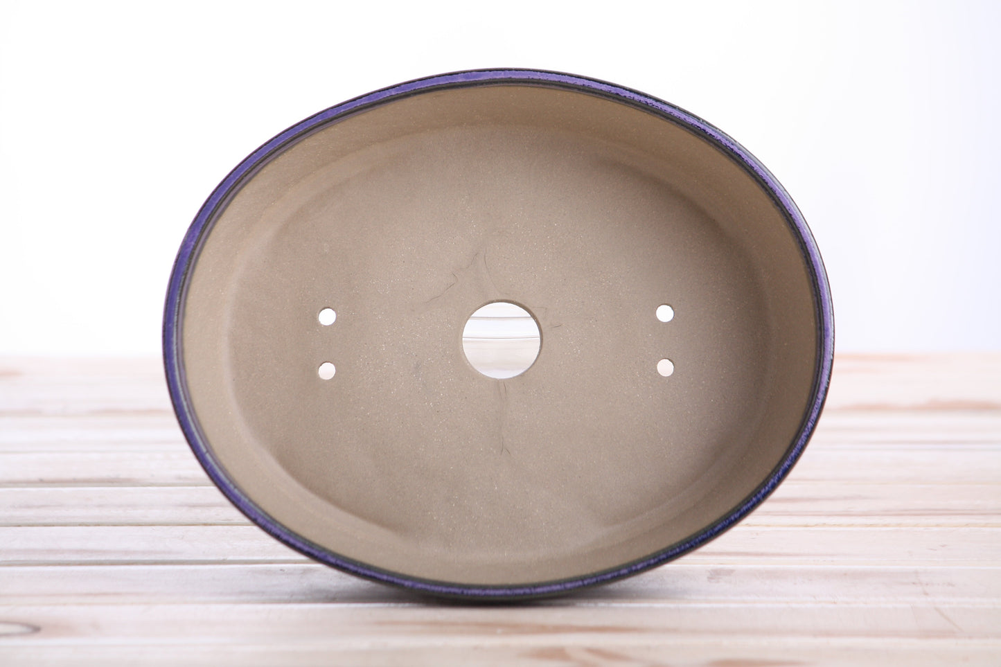 Willow Bonsai Ceramics Oval A Bonsai Pot 8 Inch – Straight‑Sided Oval Ceramic Bonsai & Succulent Planter, High‑Fired Frost‑Proof Stoneware with Drainage & Wiring Holes, Handmade in USA (Purple)
