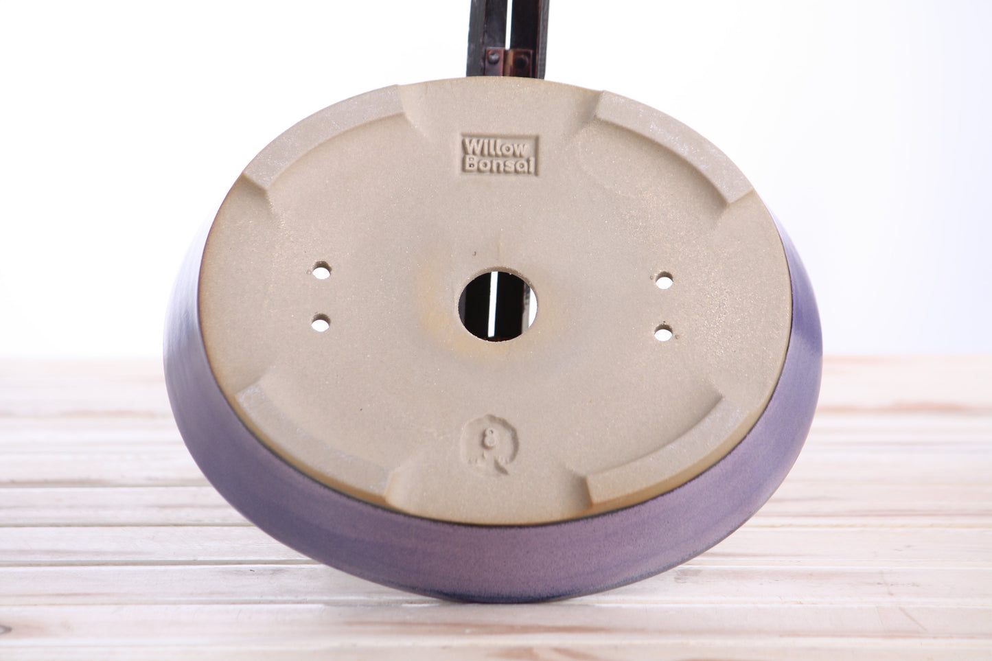 Willow Bonsai Ceramics Oval A Bonsai Pot 8 Inch – Straight‑Sided Oval Ceramic Bonsai & Succulent Planter, High‑Fired Frost‑Proof Stoneware with Drainage & Wiring Holes, Handmade in USA (Purple)