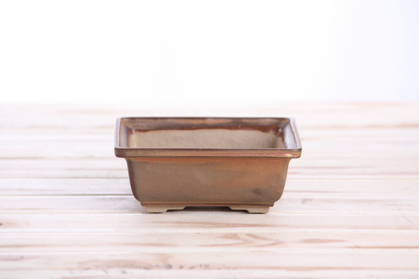 Willow Bonsai Ceramics Square Bonsai Pot 5 Inch – Low‑Profile Square Ceramic Bonsai & Succulent Planter with Accentuated Rim, High‑Fired Frost‑Proof Stoneware, Handmade in USA (Deep Stone)