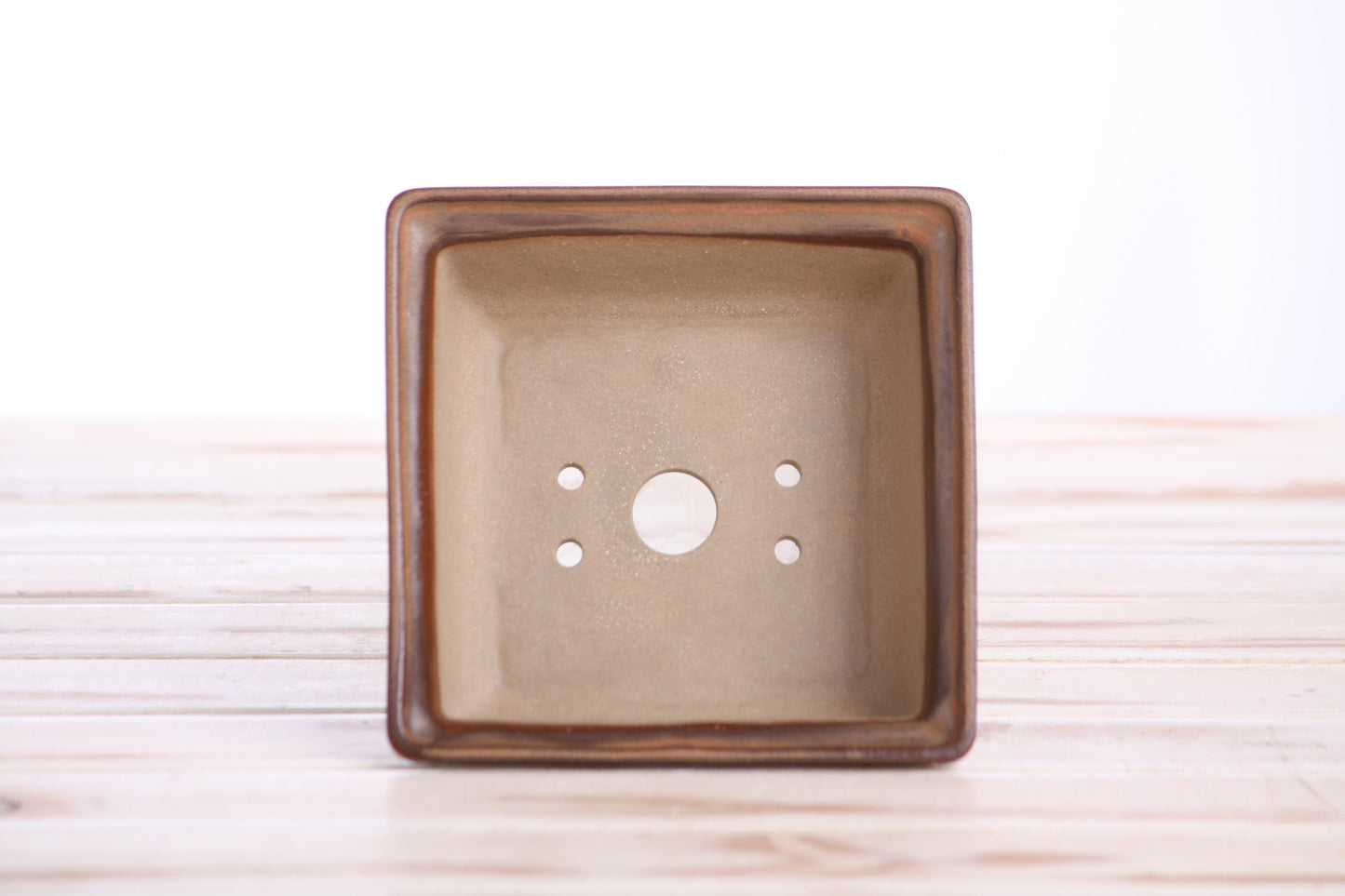 Willow Bonsai Ceramics Square Bonsai Pot 5 Inch – Low‑Profile Square Ceramic Bonsai & Succulent Planter with Accentuated Rim, High‑Fired Frost‑Proof Stoneware, Handmade in USA (Deep Stone)
