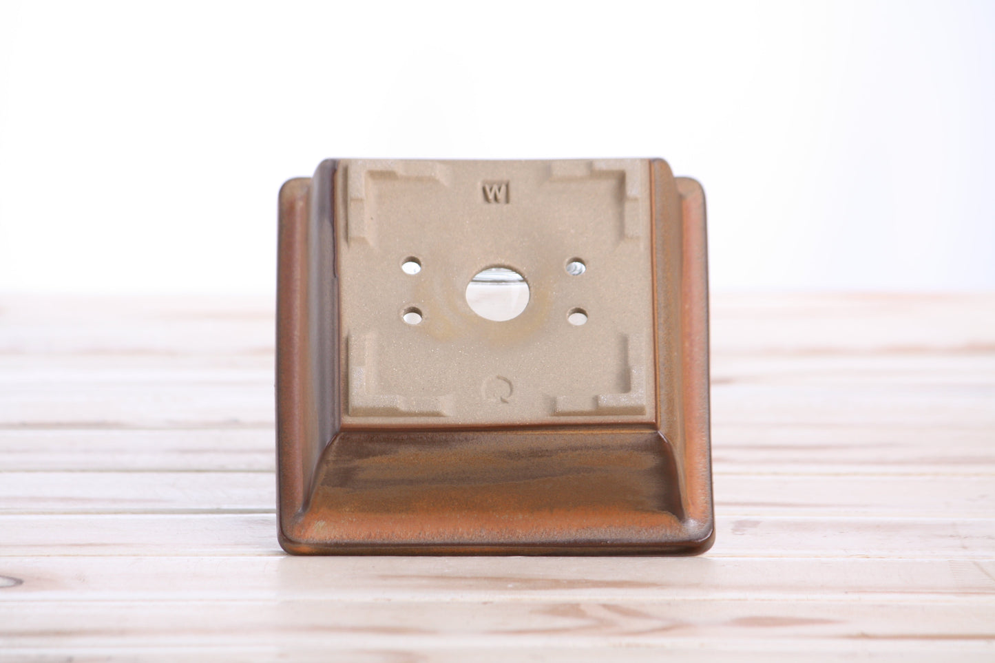 Willow Bonsai Ceramics Square Bonsai Pot 5 Inch – Low‑Profile Square Ceramic Bonsai & Succulent Planter with Accentuated Rim, High‑Fired Frost‑Proof Stoneware, Handmade in USA (Deep Stone)