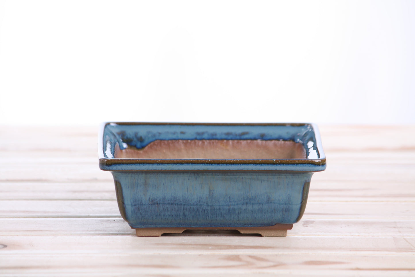 Willow Bonsai Ceramics Square Bonsai Pot 6 Inch – Low‑Profile Square Ceramic Bonsai & Succulent Planter with Accentuated Rim, High‑Fired Frost‑Proof Stoneware, Handmade in USA (Peacock 2025)