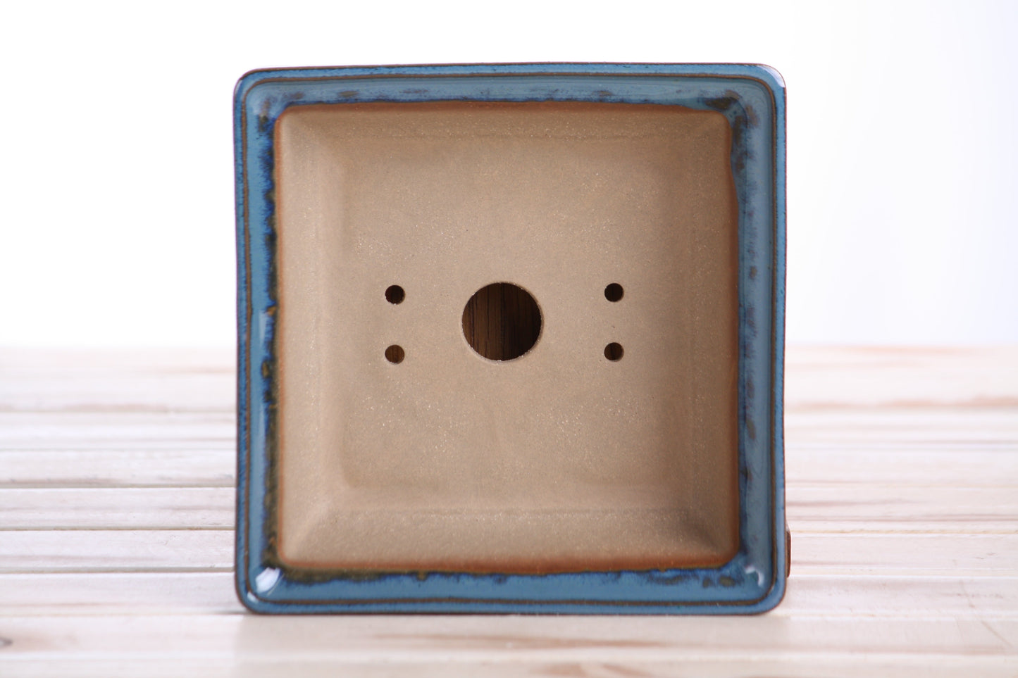 Willow Bonsai Ceramics Square Bonsai Pot 6 Inch – Low‑Profile Square Ceramic Bonsai & Succulent Planter with Accentuated Rim, High‑Fired Frost‑Proof Stoneware, Handmade in USA (Peacock 2025)