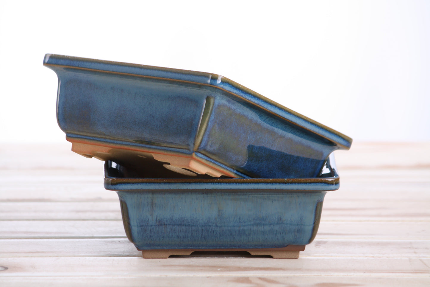 Willow Bonsai Ceramics Square Bonsai Pot 6 Inch – Low‑Profile Square Ceramic Bonsai & Succulent Planter with Accentuated Rim, High‑Fired Frost‑Proof Stoneware, Handmade in USA (Peacock 2025)